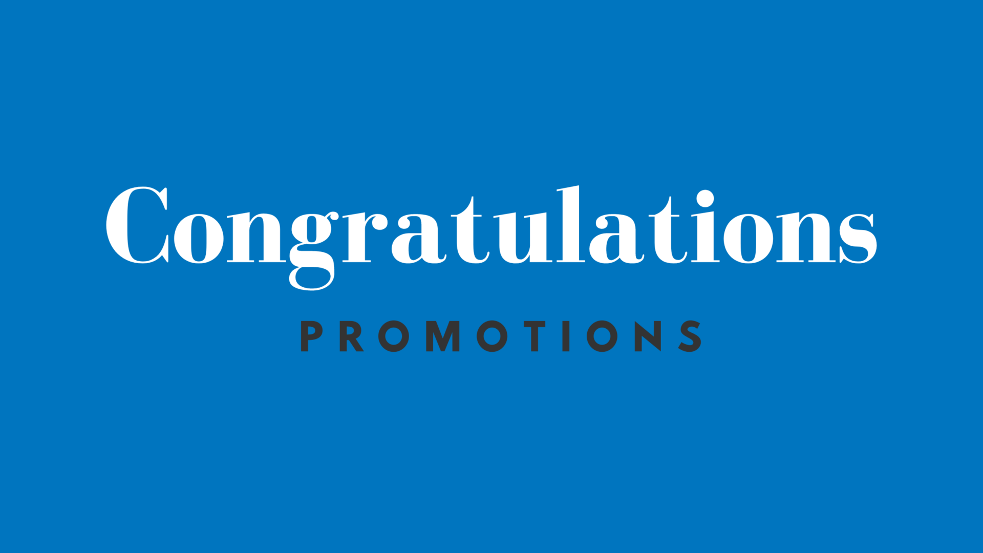 Promotions – November 2022