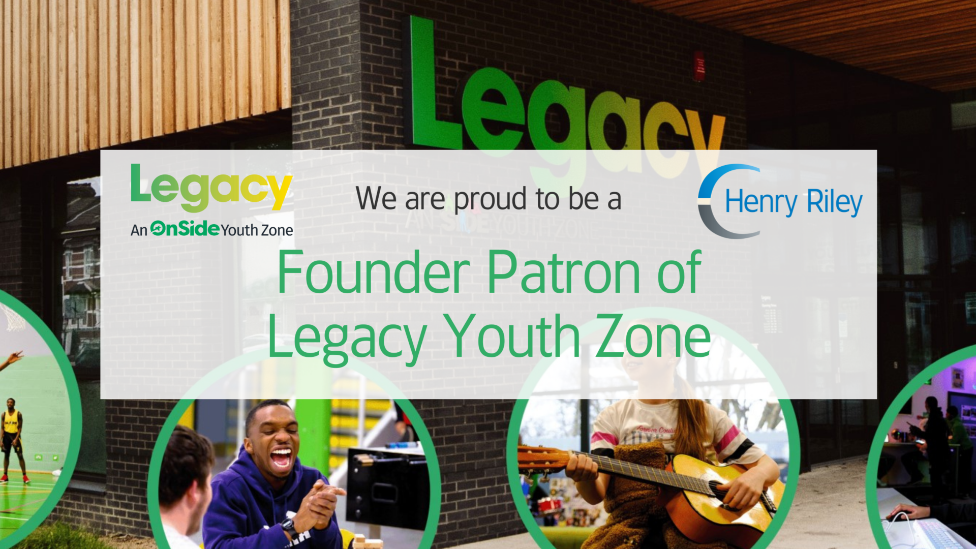 We are proud to be a Founder Patron of Legacy Youth Zone